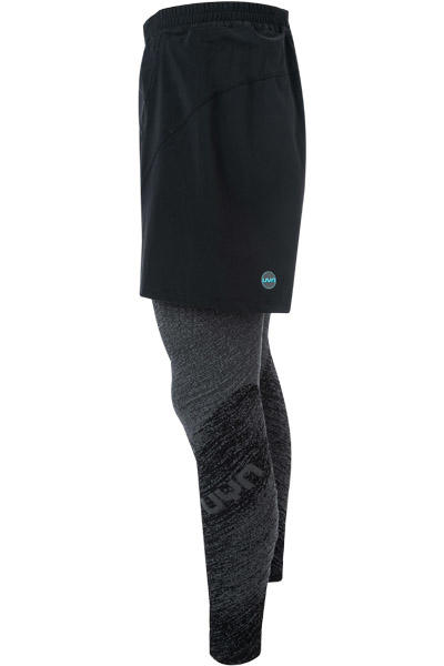 UYN, Sporthose, Mikrofaser, schwarz-grau meliert