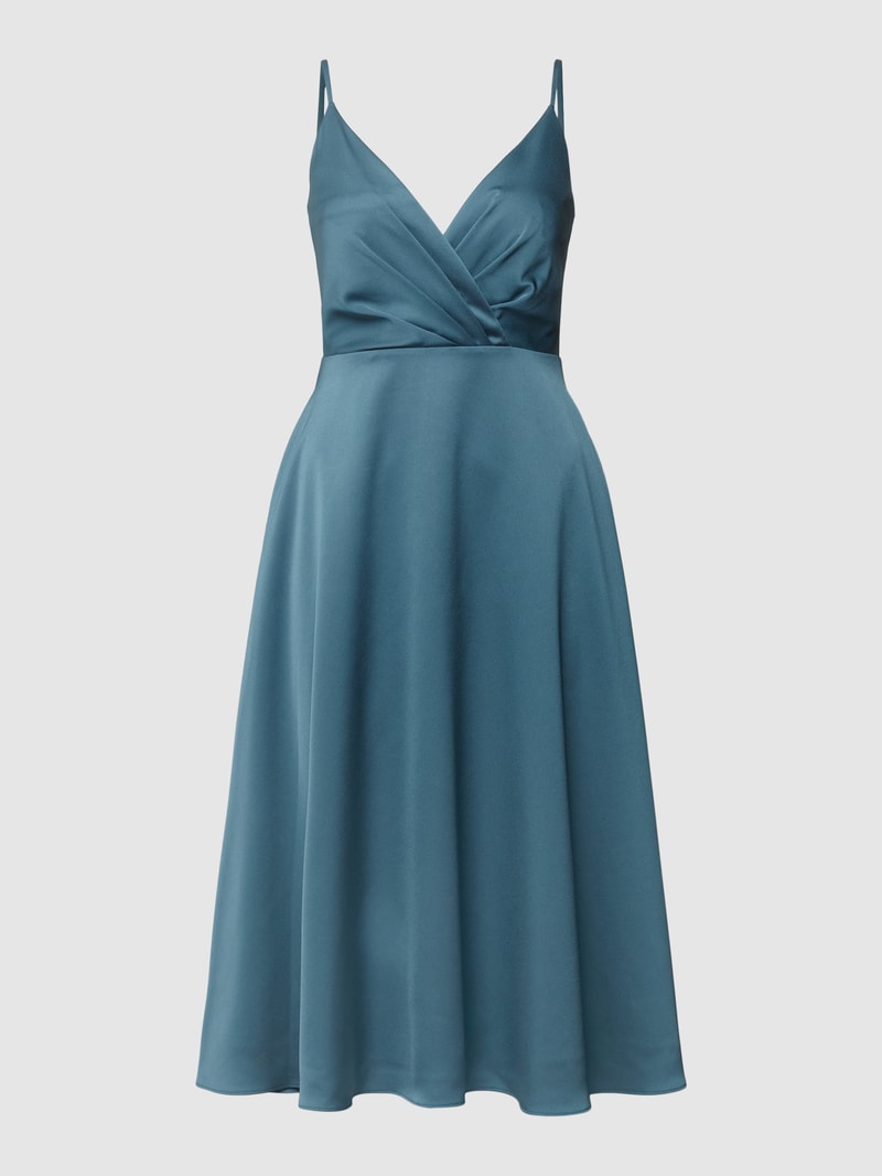 Cocktailkleid in Wickel-Optik in petrol