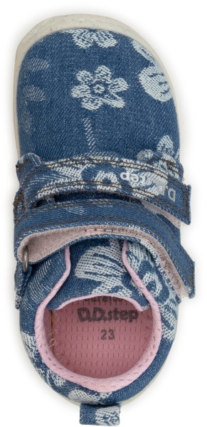 DD Step ~ MidCut Klettschuh ~ Jeans Flowers