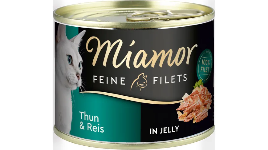 Miamor Katzennassfutter Feine Filets in Jelly Thun & Reis 185 g