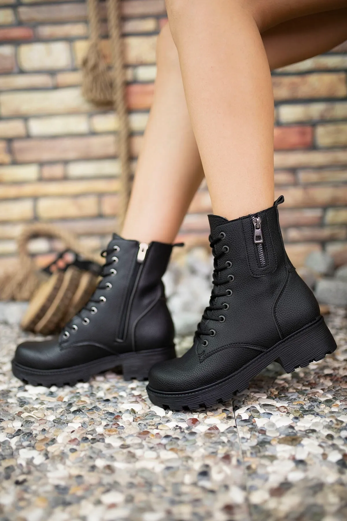 Riccon  Schwarze Damenstiefel 001260