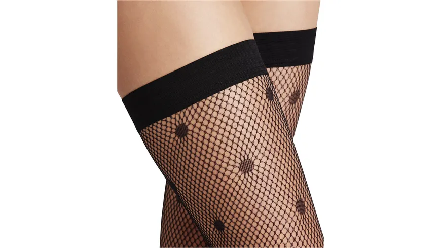 FALKE Damen Halterlose Strümpfe Lingerie Dot Stay ups schwarz