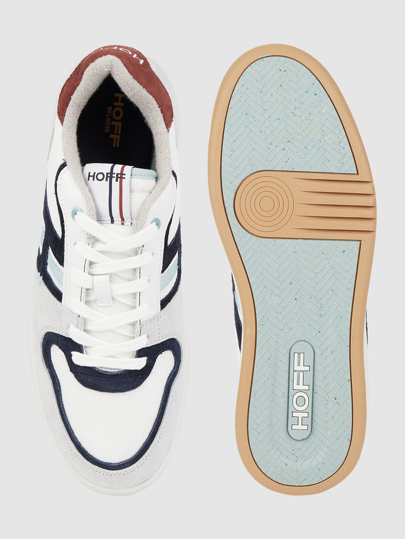 Sneaker aus Leder und Textil Modell 'Melrose' in mittelgrau