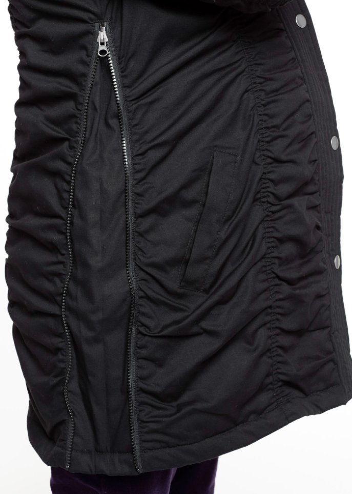 Umstandsjacke mit Kapuze, weitenregulierbar