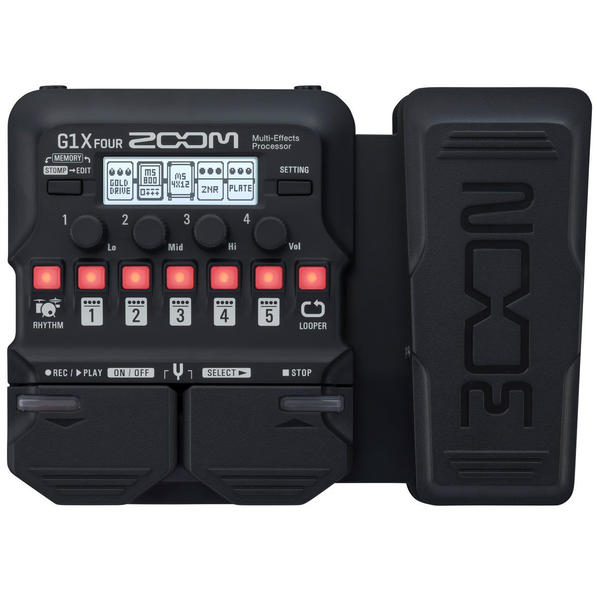 Zoom Audio E-Gitarre G1X FOUR, Multi-Effektgerät, mit Netzteil