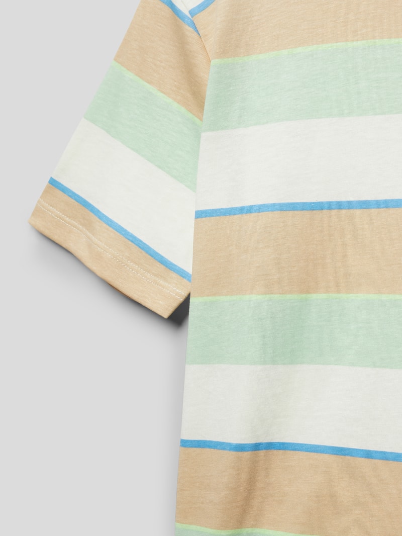 T-Shirt mit Streifenmuster in apricot