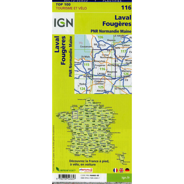 Laval Fougères 1:100 000 - Karte