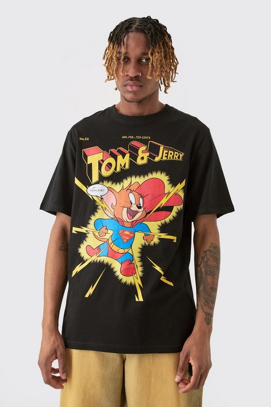 Tall T-Shirt mit lizenziertem Tom & Jerry Print