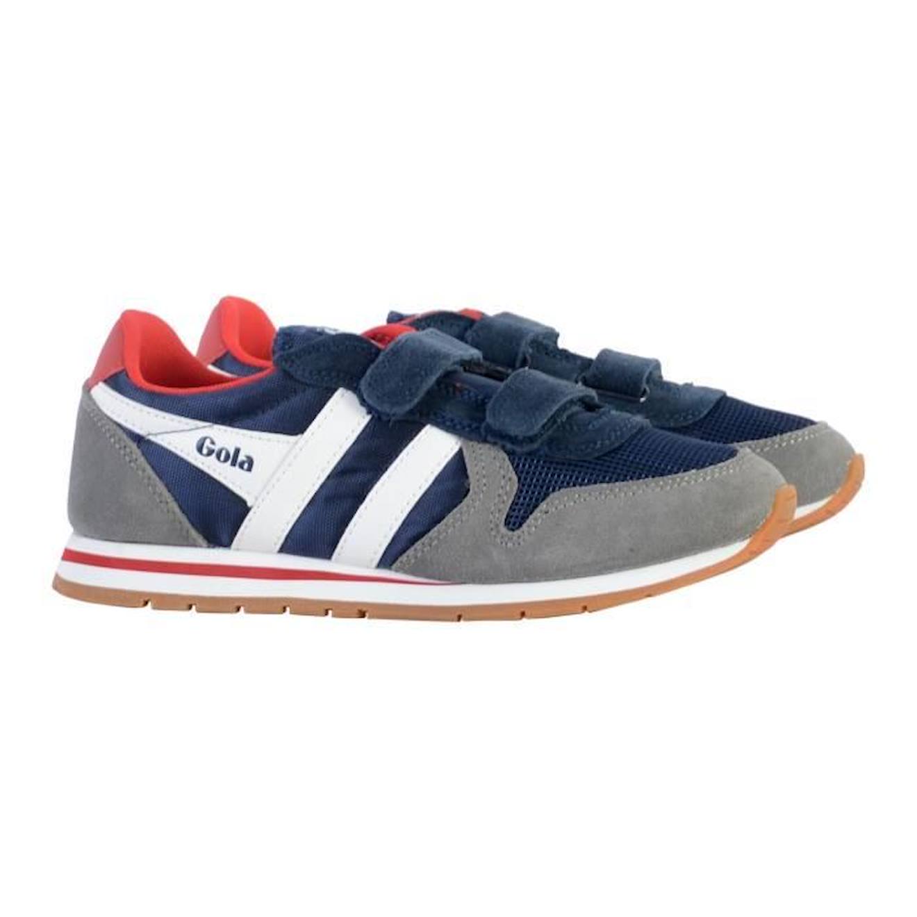 Basket Cuir Enfant Gola Daytona Quad Strap bleu