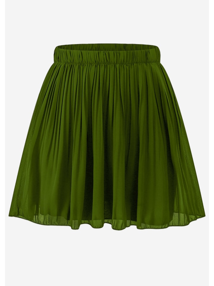 SASSYCLASSY Plissée-Rock aus Chiffon in Khaki günstig kaufen L