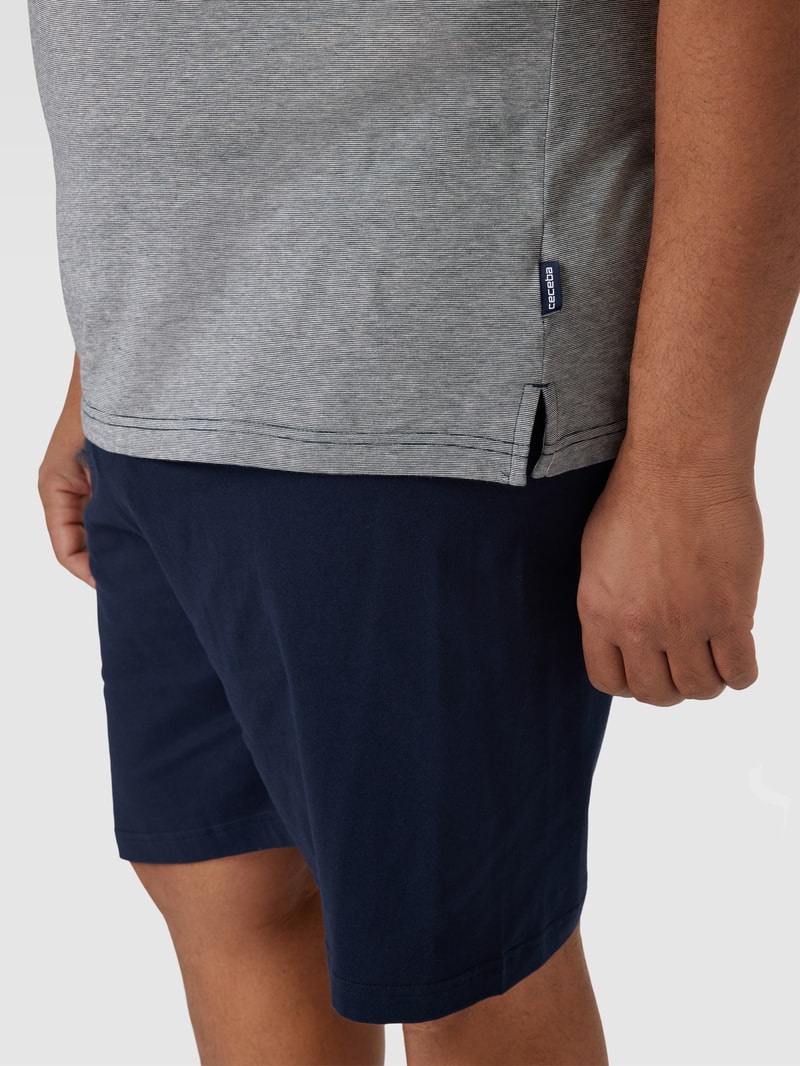 PLUS SIZE Pyjama mit Streifenmuster Modell 'SEOUL' in marineblau