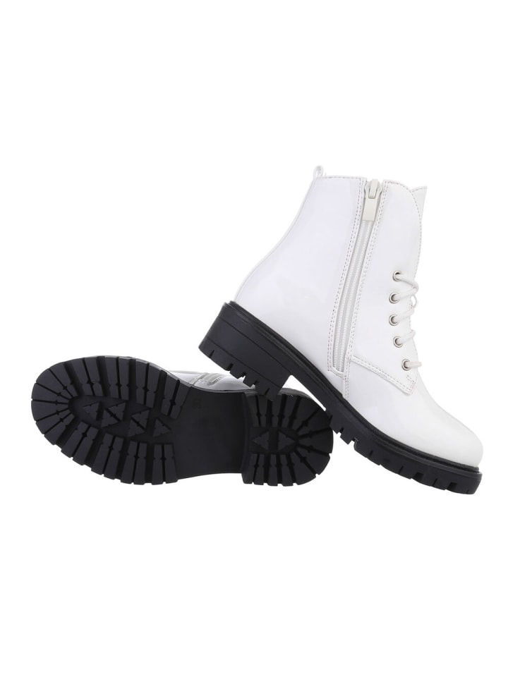 Ital-Design Stiefelette in Weiß und Schwarz günstig kaufen
