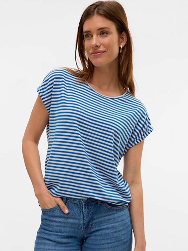 Vero Moda Shirt in Blau/ Weiß günstig kaufen