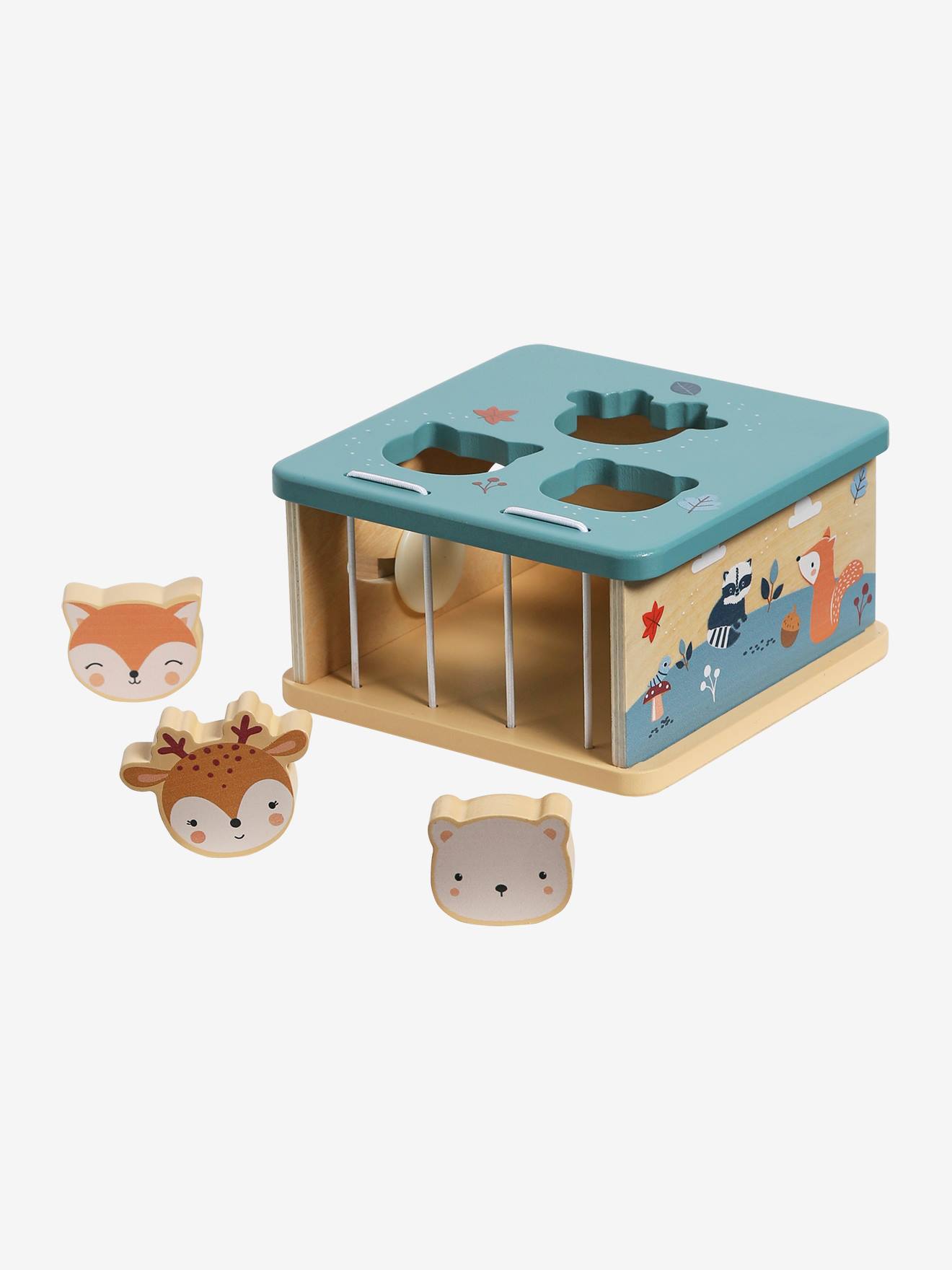 Vertbaudet Baby Steckspiel WALDFREUNDE aus Holz FSC - blau