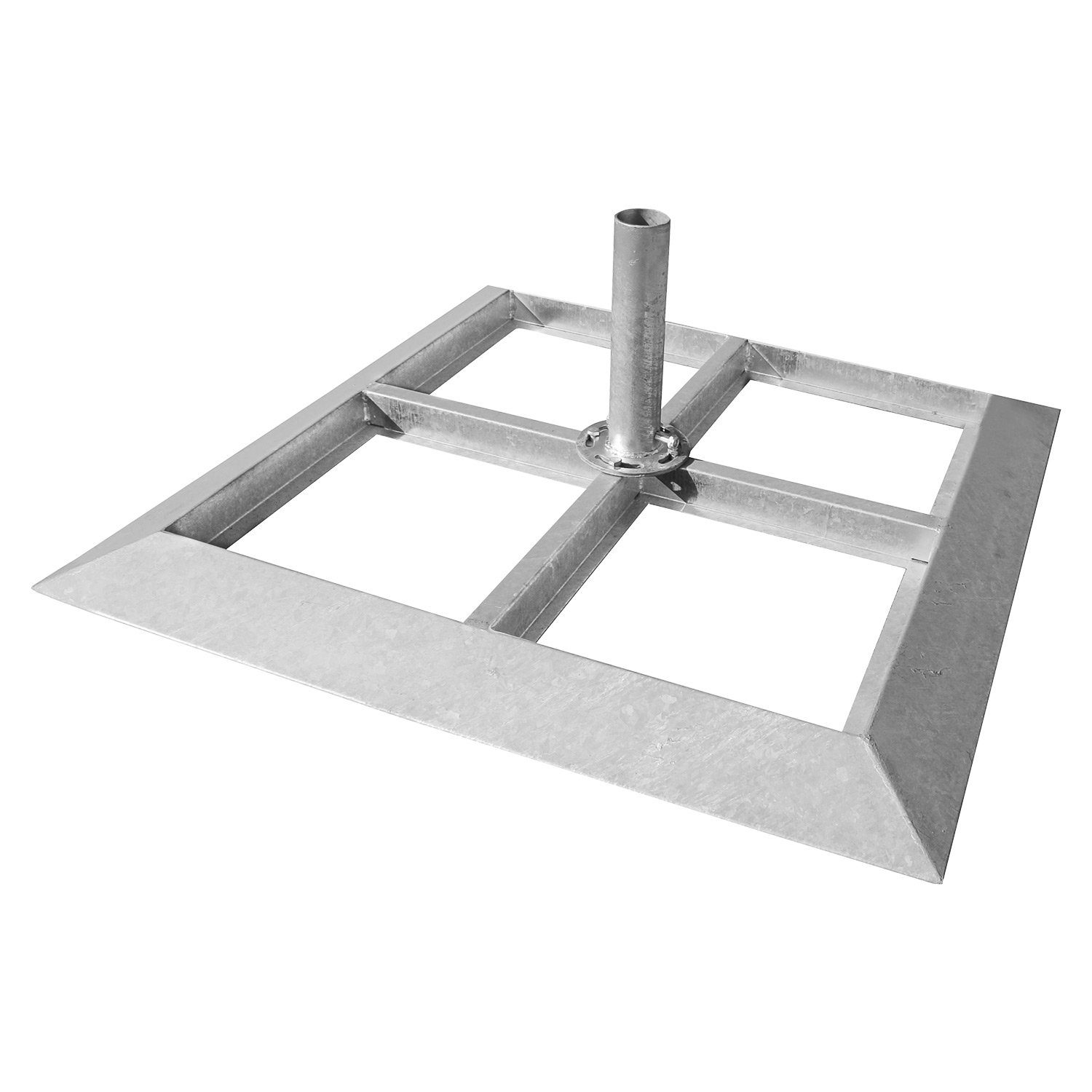 Delschen Betonschirmständer Plattenständer für Sonnenschirm Schirmständer Stahl 1090x1090x60 mm