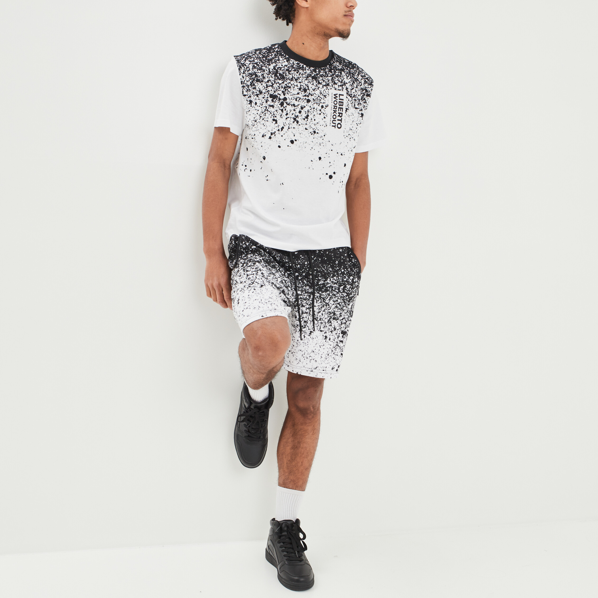 Jogging-Short droit à coulisse blanc homme | La Halle