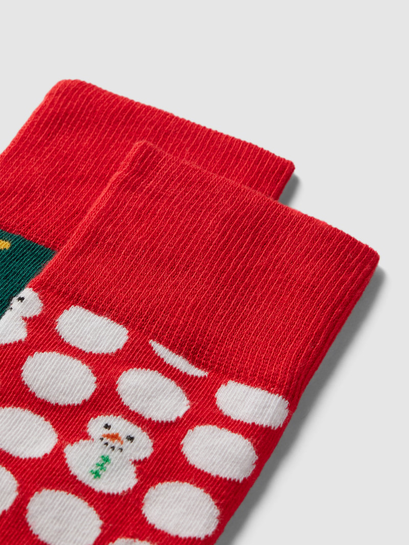 Socken aus Baumwoll-Mix im 2er-Pack in rot