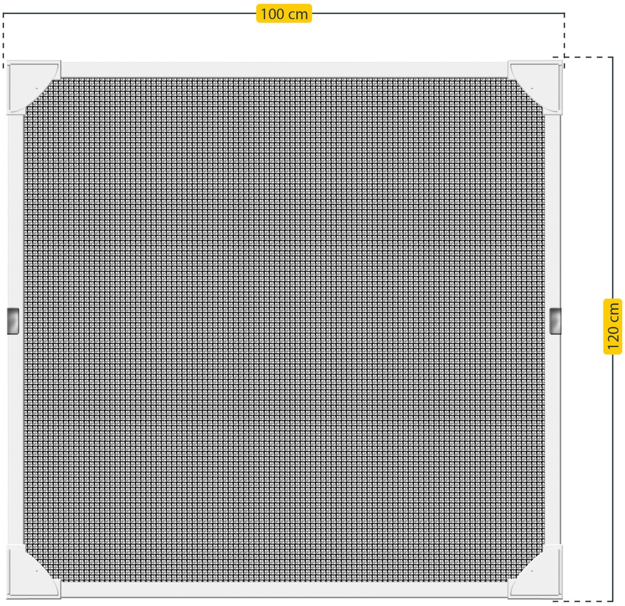 SCHELLENBERG Insektenschutz-Fensterrahmen Insektenschutz Magnetrahmen für Fenster mit Fiberglasgewebe, (1-St), Fliegengitter Magnet, kürzbar, 100 x 120 cm, weiß, 50746