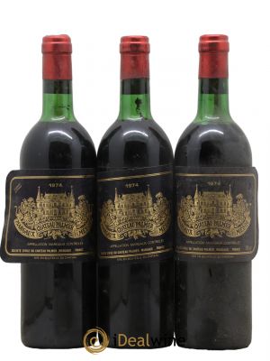 Château Palmer 3ème Grand Cru Classé  1974 - Lot de 3 Bouteilles