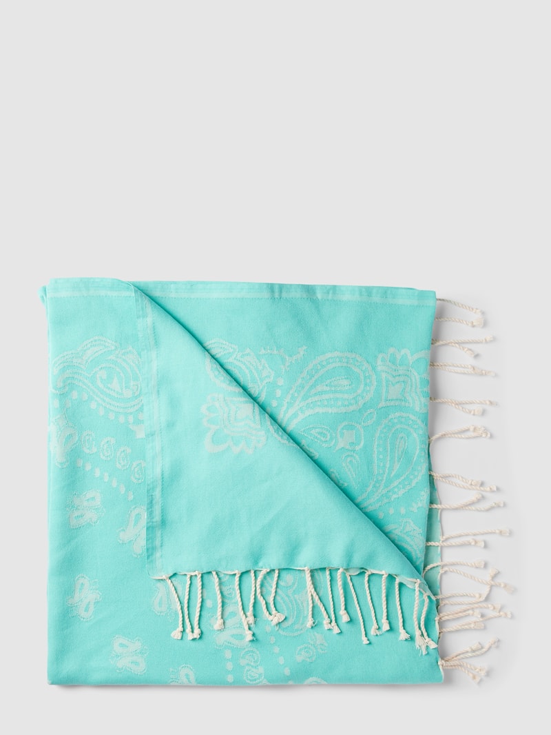Strandtuch mit Allover-Muster Modell 'FOUTAS' in aqua blau
