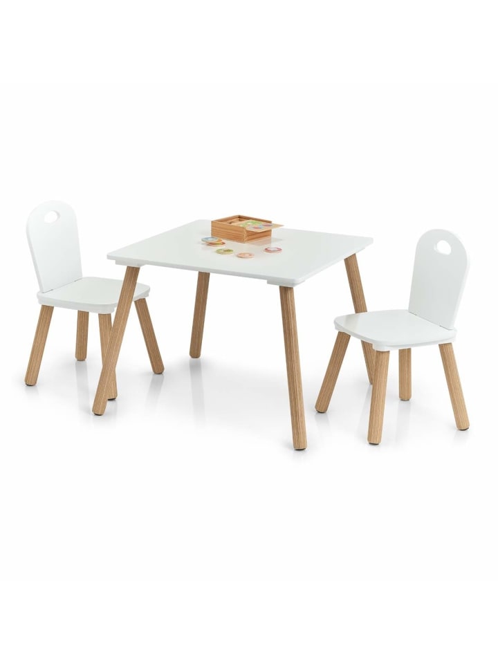 Zeller Present Kindermöbelset: 2 Stühle   Tisch in weiß günstig kaufen onesize