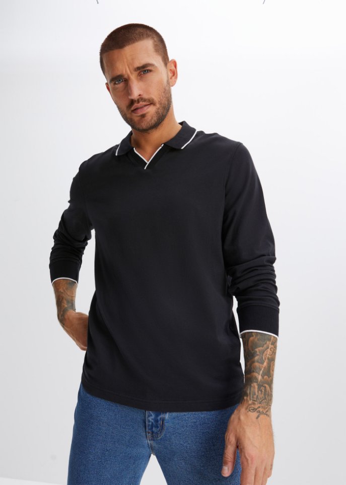 Langarm - Poloshirt aus Bio-Baumwolle