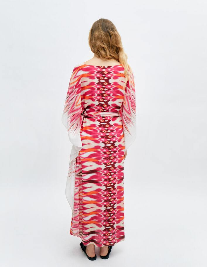 Robe longue fuchsia motif ethnique IKKS x GIGEEZ Femme