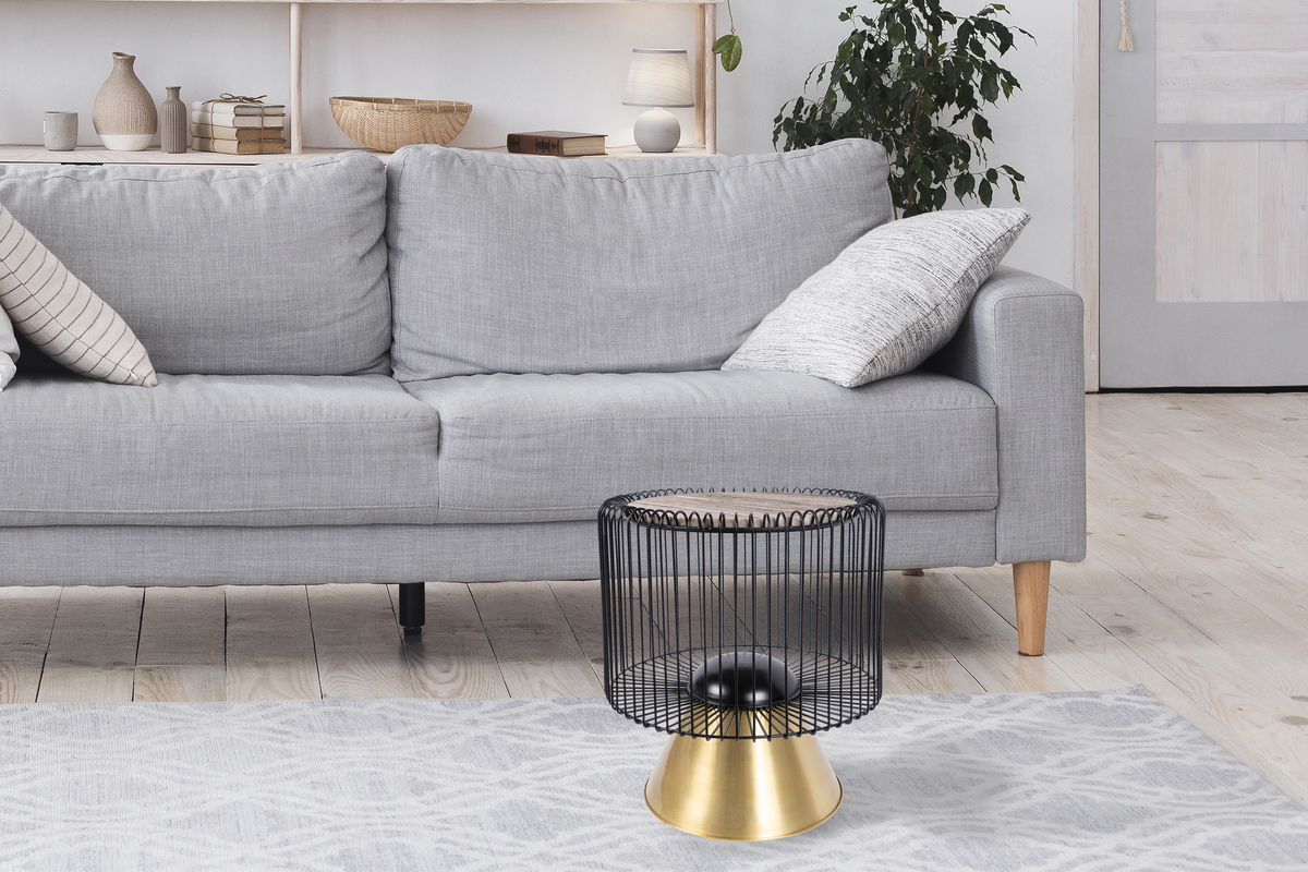 Kayoom Beistelltisch Malibu 125 Braun / Schwarz / Gold