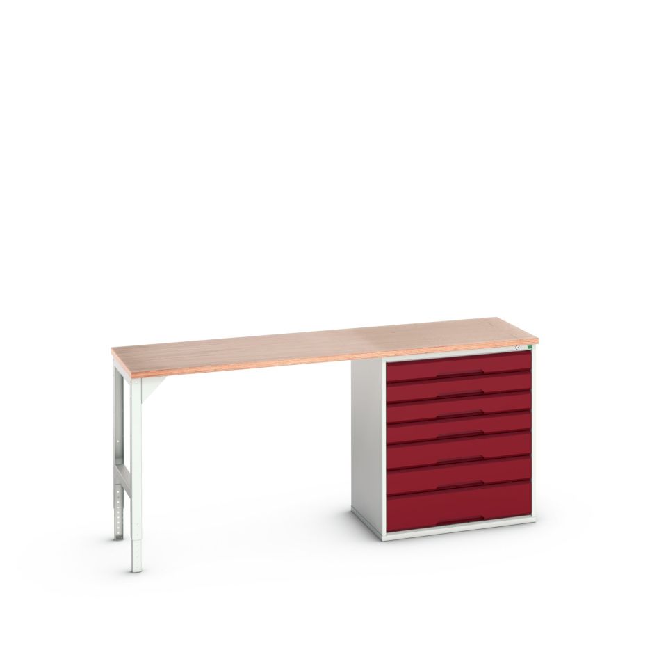 Banc de lucru Bott 16921954.24 Verso cu 7 sertare Lățime / lățime sertar 800 mm Multiplex RAL 3004