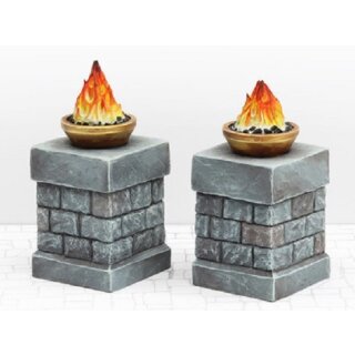 Feuerschalen auf Säulen - Set 1 (2)