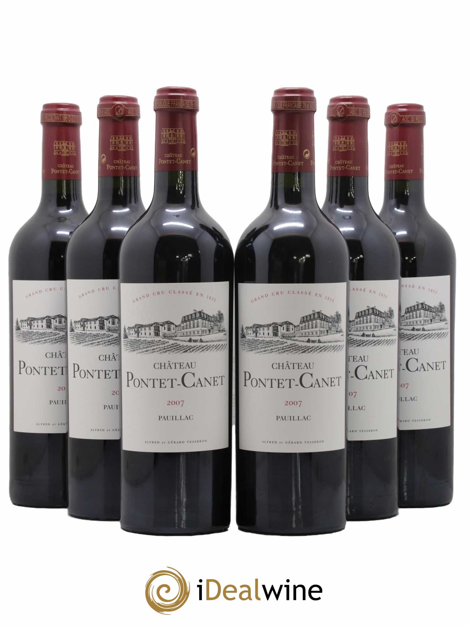 Château Pontet Canet 5ème Grand Cru Classé  2007 - Lot de 6 Bouteilles