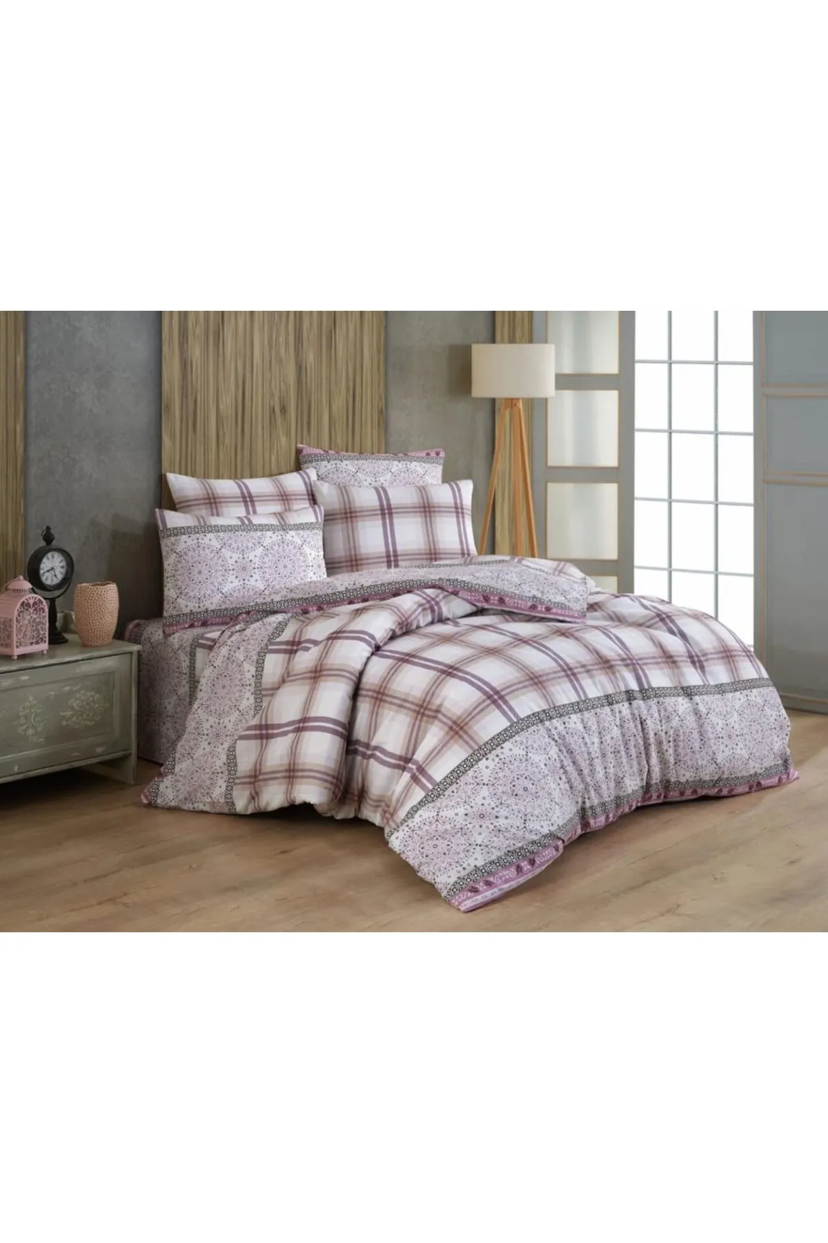 Çeyiz Diyarı  Piroska Doppelbett-Bettbezug-Set Flieder