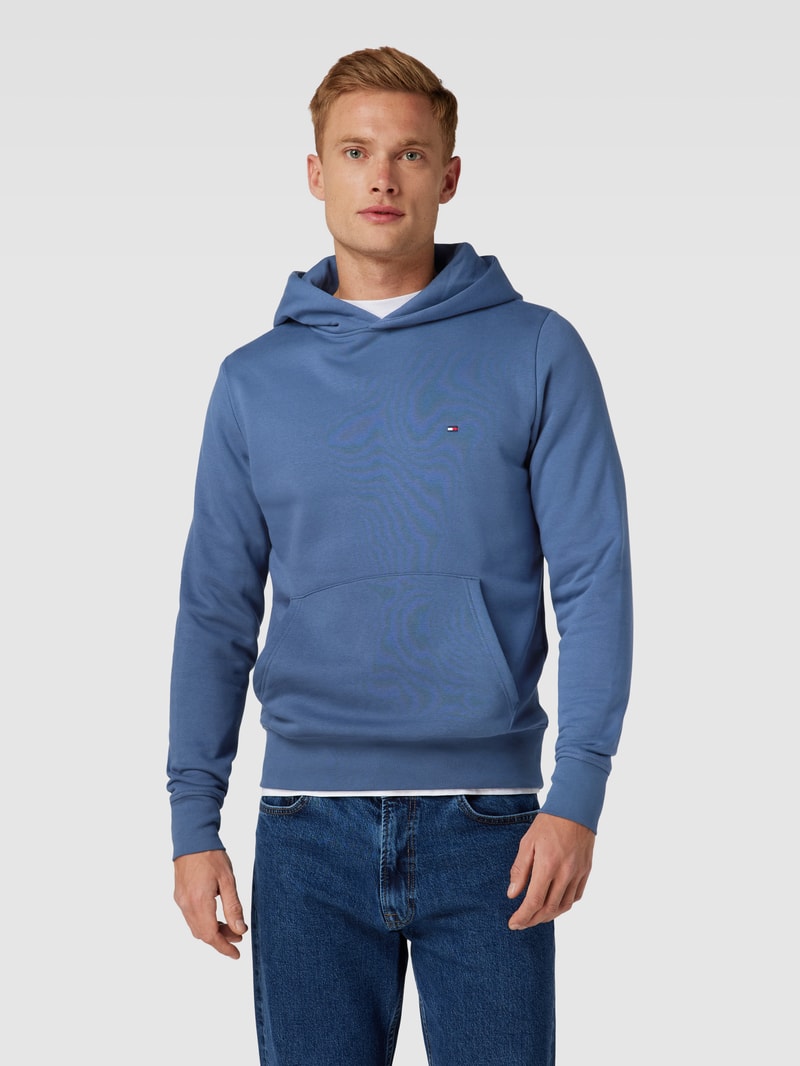 Hoodie mit Logo-Stitching Modell 'FLAG' in jeans