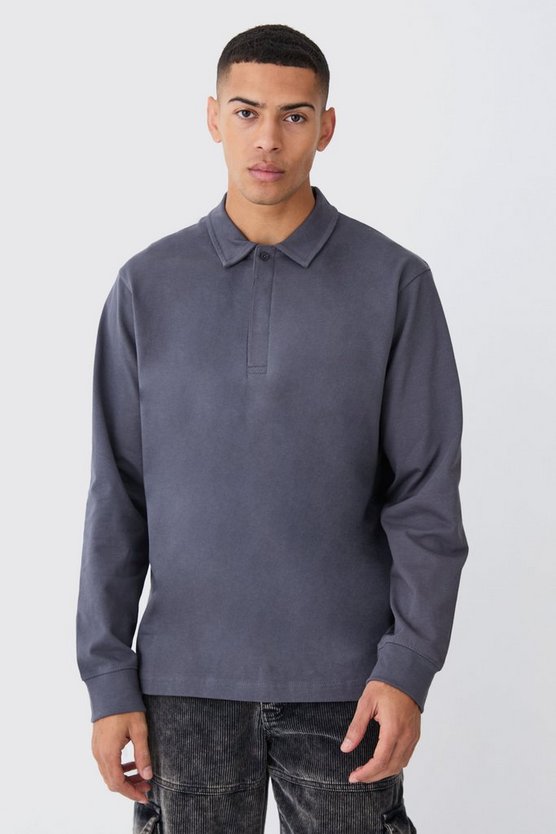 Rugby-Poloshirt mit Knopfleiste