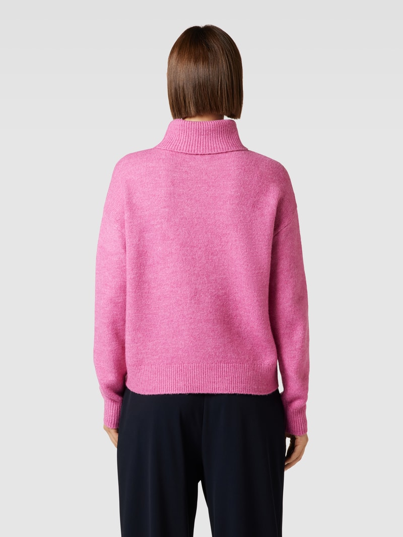 Rollkragenpullover mit überschnittenen Schultern in pink