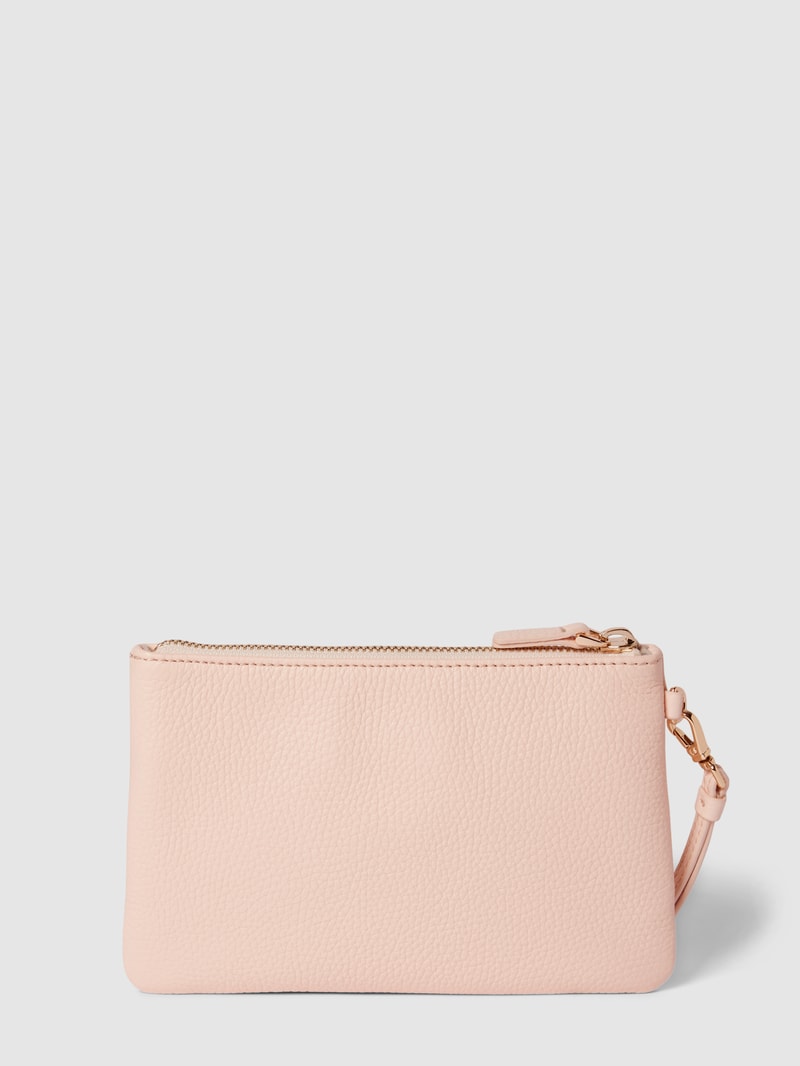 Kosmetiktasche mit Label-Detail Modell 'NEW BEST METALLIC SOFT' in hellrosa