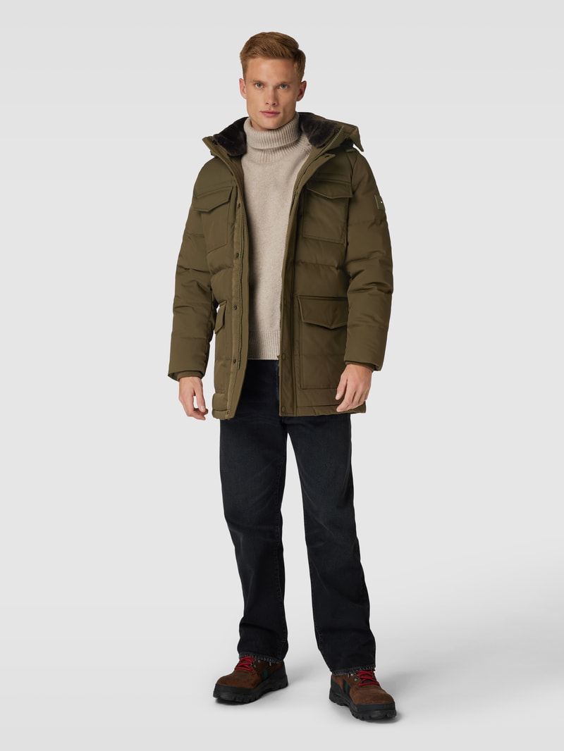 Parka mit Kapuze Modell 'ROCKIE UTILITY' in olivgrün