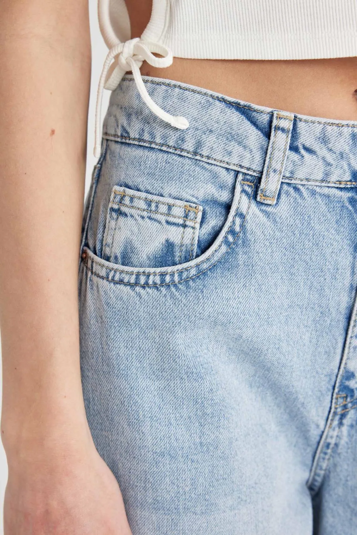DeFacto  Afra X 90s Wide Leg High Waist Wide Leg Long Jean Hose B8246ax24sp