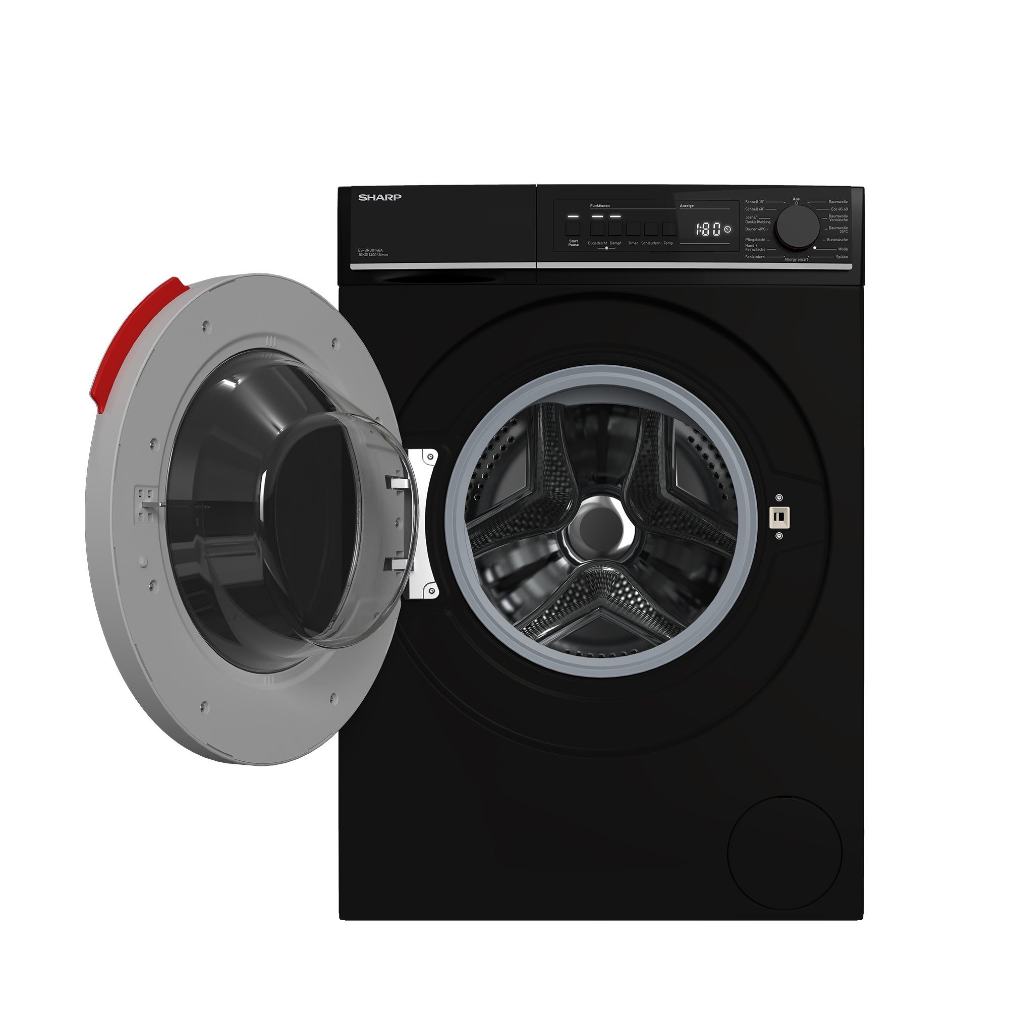 Sharp Waschmaschine ES-BRO014BA-DE, 10,00 kg, 1400 U/min, AllergySmart, EcoLogic