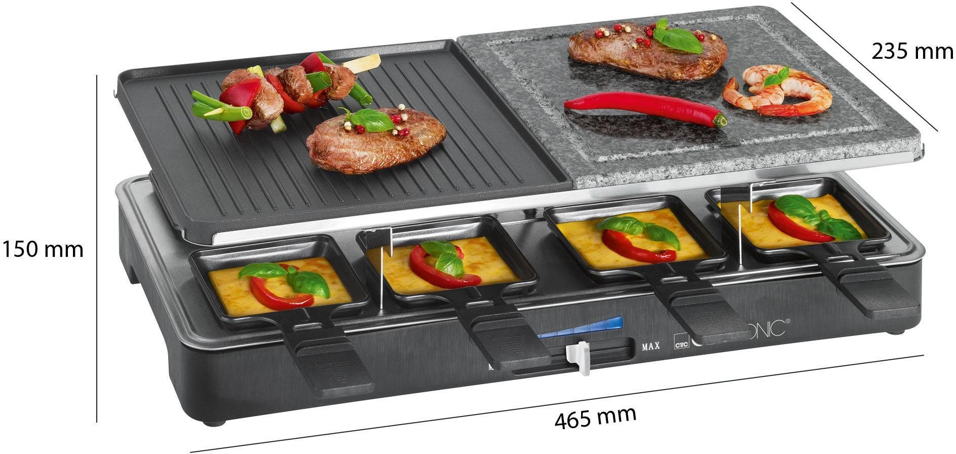 CLATRONIC Raclette RG 3518, 8 Raclettepfännchen, 1400 W