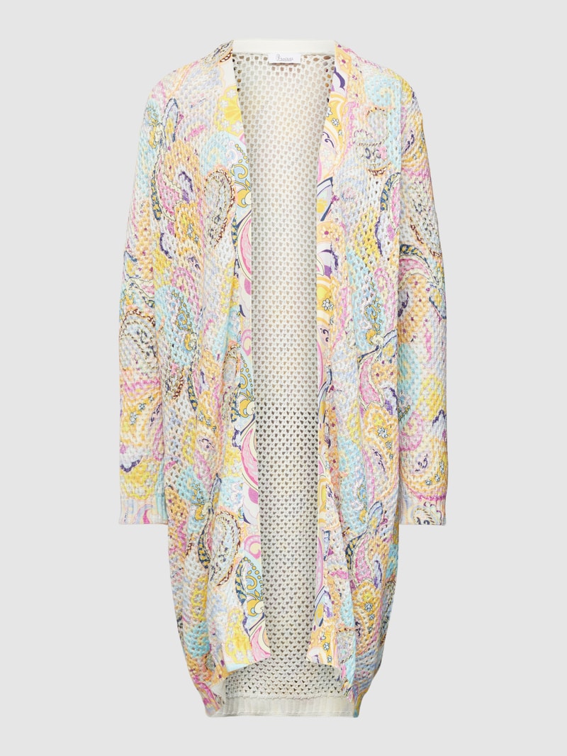 Longcardigan mit Allover-Muster in blau