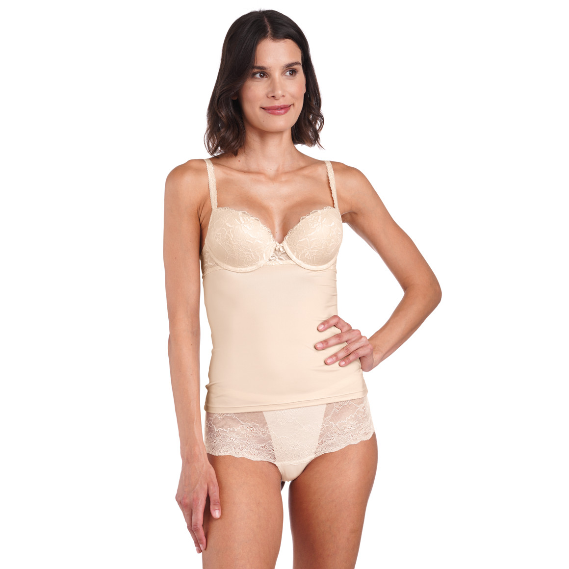 Damen BH-Unterhemd mit floraler Spitze