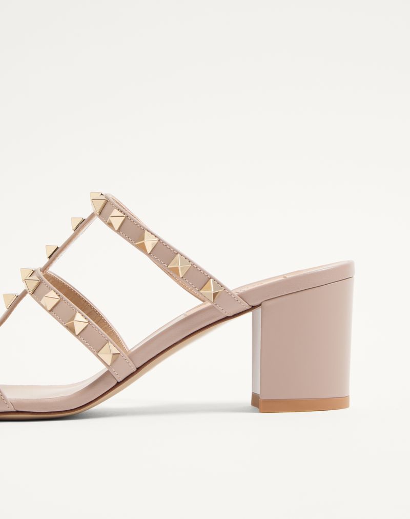 Rockstud Calfskin Slider Sandal 60mm