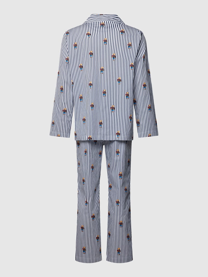 Pyjama mit Allover-Muster in blau