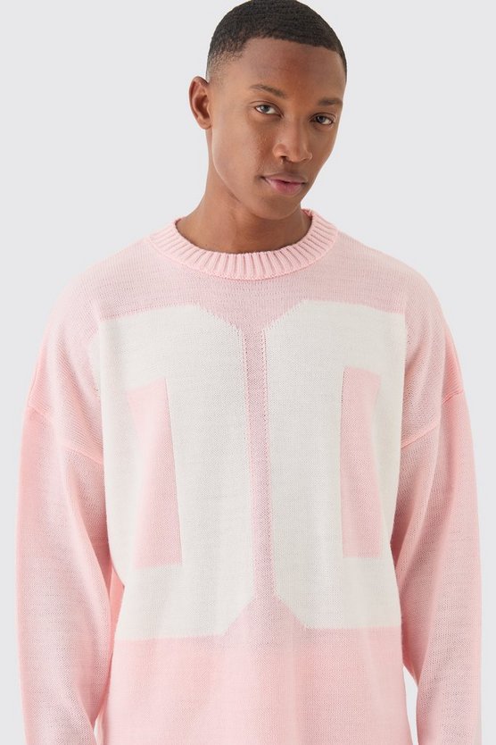 Kastiger Oversize Jacquard-Pullover