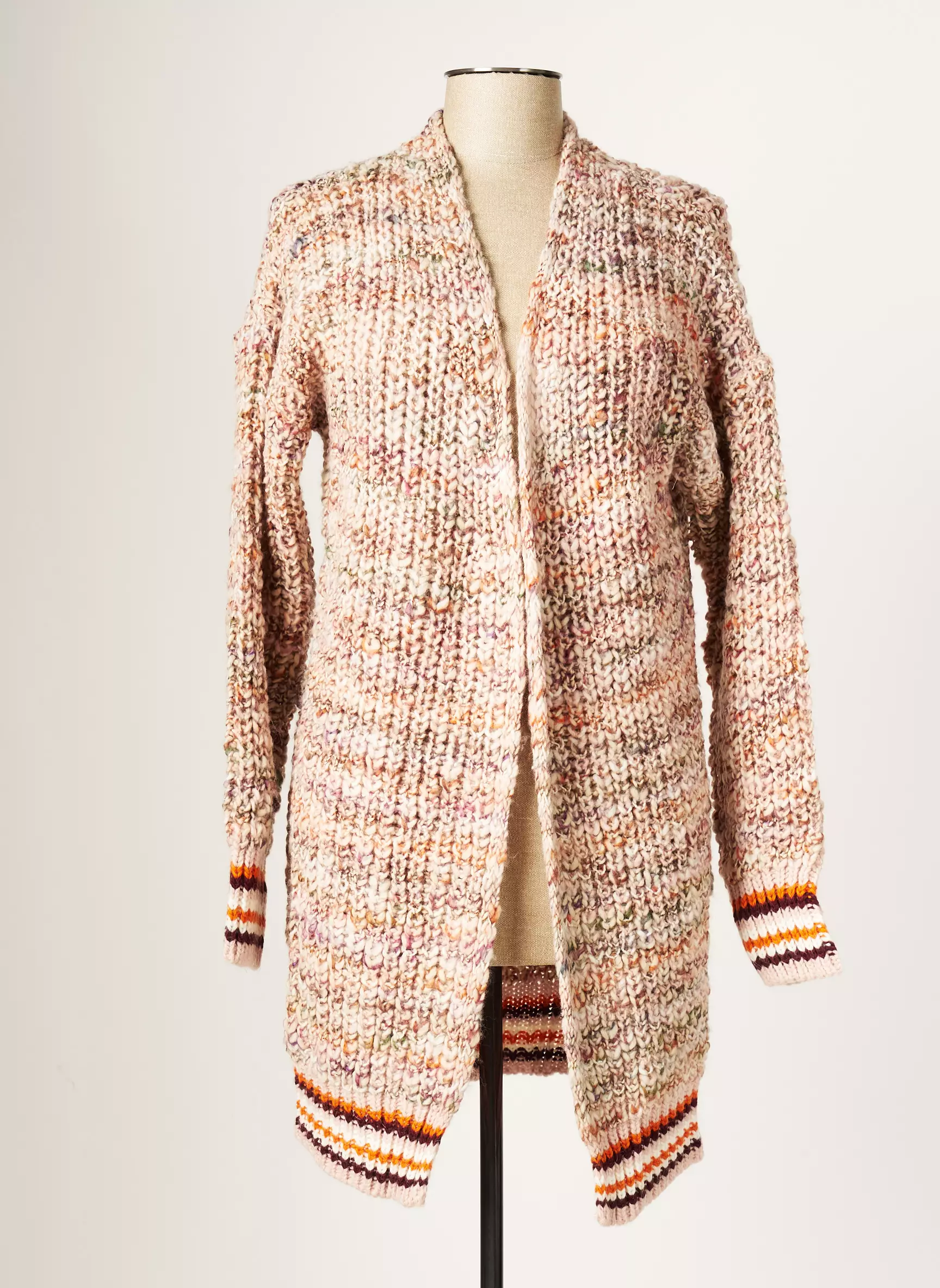 Blanc Boheme Cardigans Femme couleur rose