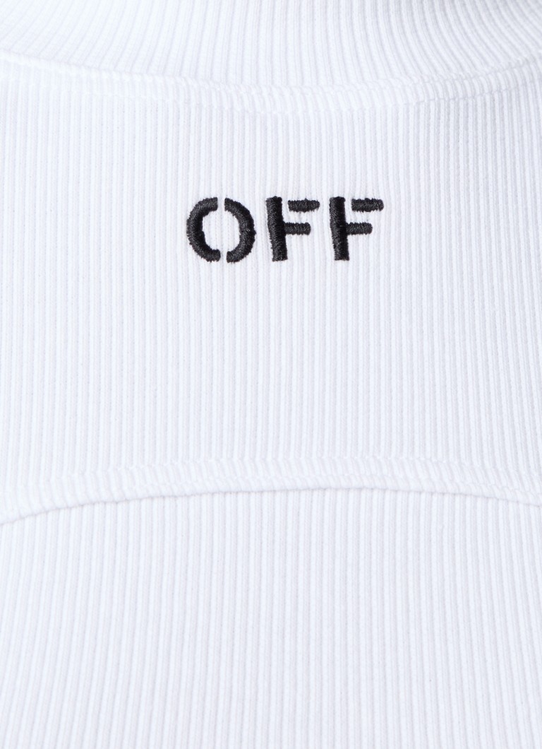 Off-White Rib-knit tank top with logo embroidery