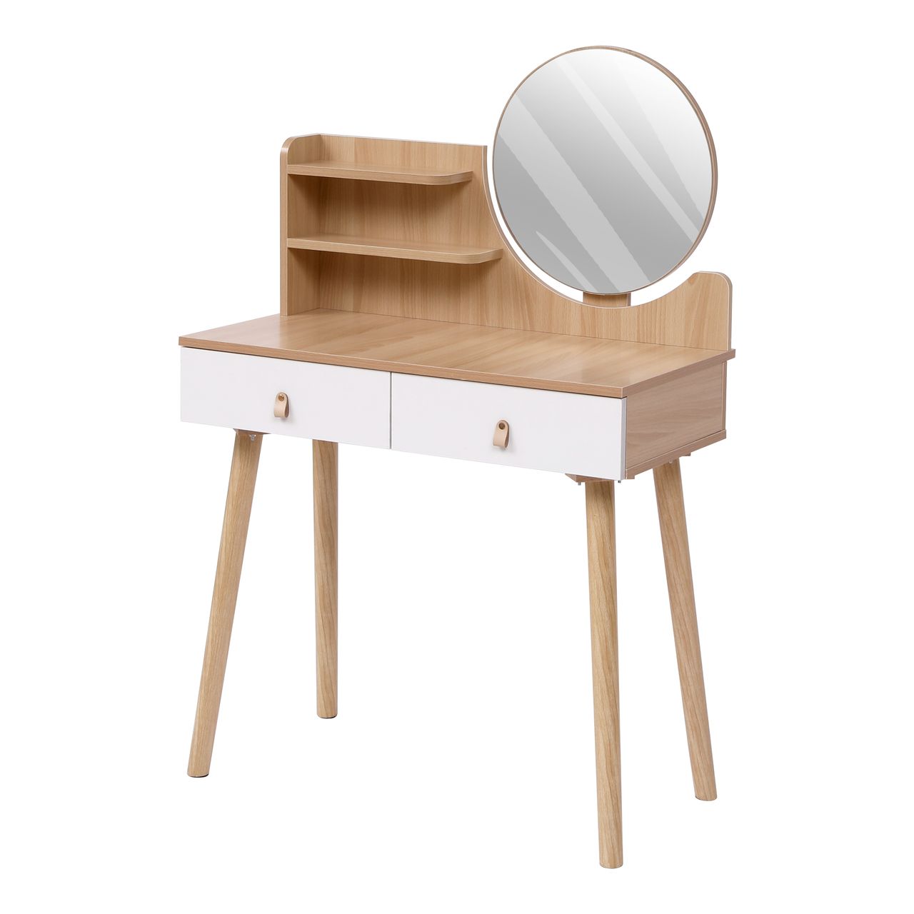 Happy Home Happy Home Schminktisch mit Spiegel, 2 Schubladen & Ablage HDT03-HOL Holz