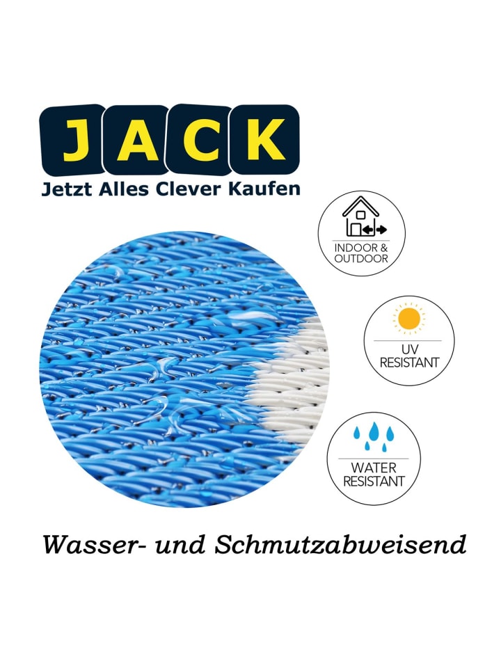 JACK Outdoor Teppich 120x180cm In- & Outdoor in Paisley Blau günstig kaufen 120x180cm