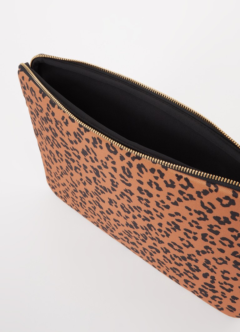 Wouf  Agar laptophoes 13 en 14 inch met panterprint